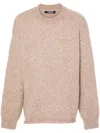 Jacquemus Logo Detailed Knitted Sweater In Neutrals