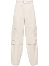 Jacquemus Cargo Gabardine Trousers In Beige