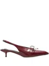 Jacquemus 40mm Cubisto Slingback Bow Pumps In Burgundy