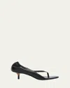 Jacquemus Leather Thong Sandals Stiletto Heel Straps In Black