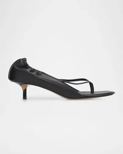 Jacquemus 45mm Les Infradit Leather Thong Sandals In Blck