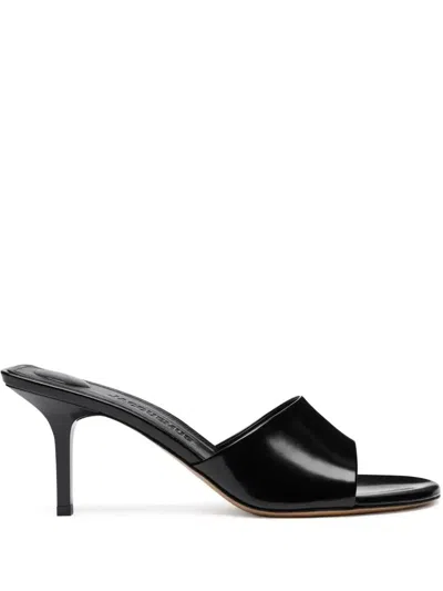 Jacquemus 70mm Leather Open-toe Mules In Black