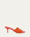 Jacquemus Les Mules Cubisto Sandals Open Toe Stiletto In Orange