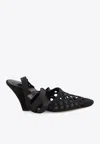 Jacquemus Les Espadrilles 80 Macramé Wedge Sandals In Black