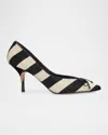 Jacquemus Les Escarpins Tourni 80 Striped Faux Raffia Pumps In Multi