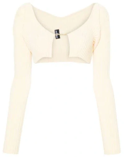 Jacquemus La Maille Ribbed Cardigan In Yellow