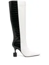 Jacquemus Kiss Block Heel Knee Boots In White