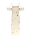 Jacquemus Beloved Off-shoulder Midi Dress With Button Embellishments In Neutral