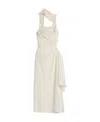 Jacquemus Abanada Draped Asymmetric Dress In White