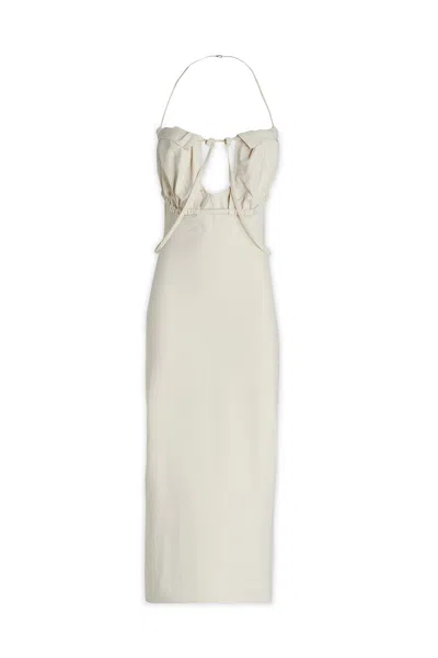 Jacquemus La Robe Bikini Strapless Midi Dress In Ivory