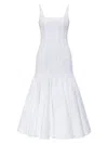 Jacquemus Agave Flared Midi Dress With Square Neckline In White