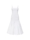 Jacquemus Agave Flared Midi Dress With Square Neckline In White