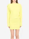 Jacquemus Flowing Viscose Jersey Dress With Embroidered Detailing In Yellow