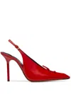 Jacquemus Les Slingbacks Cubisto Leather Slingback Pumps In Red