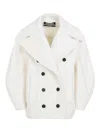 Jacquemus Double-breasted Virgin Wool Coat With Wide Lapel In White
