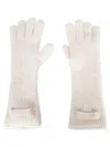 Jacquemus Grosgrain Wool Gloves In White