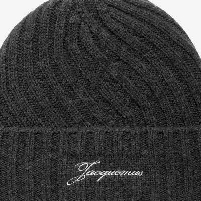 Jacquemus Acu00767ak00287 Twisted Cashmere Beanie In Gray