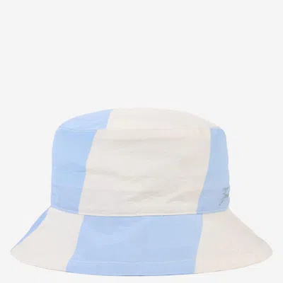 Jacquemus Acu00812aw00753 Striped Polyamide Bucket Hat In Blue