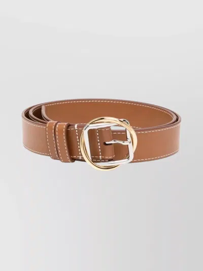 JACQUEMUS ADJUSTABLE DUAL-TONE BUCKLE BELT STITCHING