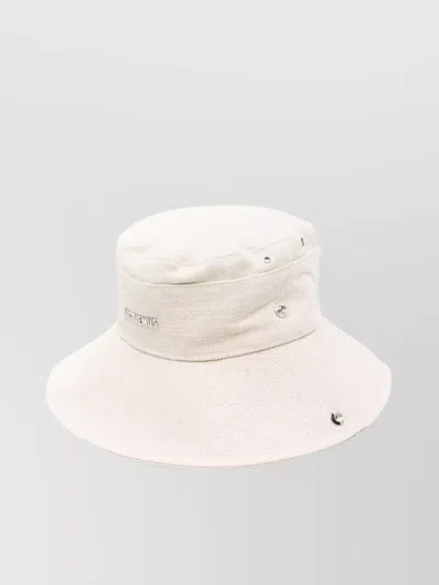 Jacquemus Adjustable Straps Wide Brim Hat In Beige
