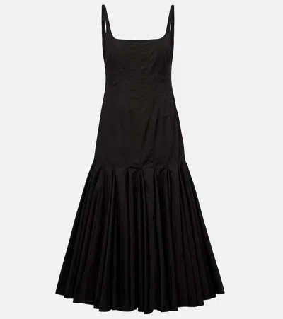 JACQUEMUS AGAVE COTTON POPLIN MIDI DRESS