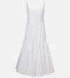 Jacquemus Agave Pleated Paneled Cotton-poplin Midi Dress In White