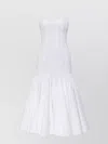 Jacquemus Agave Flared Midi Dress With Square Neckline In White