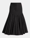 Jacquemus Bandeau Long Skirt With Flowing Flounces In Black