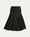 Jacquemus Bandeau Long Skirt With Flowing Flounces In Black