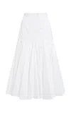 Jacquemus Agave Flared Cotton-blend Midi Skirt In White