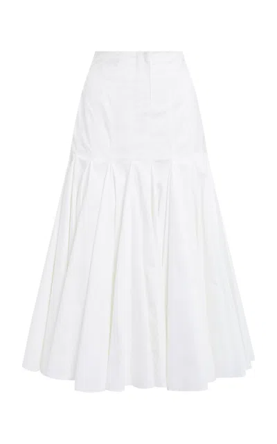 Jacquemus Agave Flared Cotton-blend Midi Skirt In White