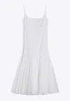 Jacquemus La Robe Agave White Sleeveless Long Dress With Square Neck And Flared Hem In Cotton Blend Woman In White