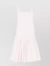 Jacquemus Agave Flared Midi Dress With Square Neckline In White