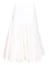 Jacquemus Flared High-waisted Midi Skirt With Distinctive Metal Loop