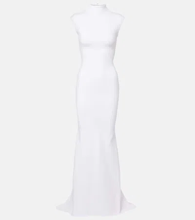 Jacquemus Alba Crêpe Jersey Maxi Dress In White