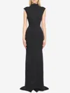 Jacquemus Maxi Dress With Cap Sleeves And Mock Neck In Animal Print