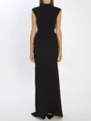 Jacquemus Womens Black La Robe Alba Cap-sleeves Stretch-woven Maxi Dress In Black