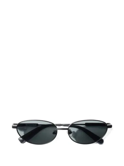 Jacquemus Alba Oval-frame Sunglasses In Black