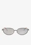 Jacquemus Logo-print Sunglasses In Gray