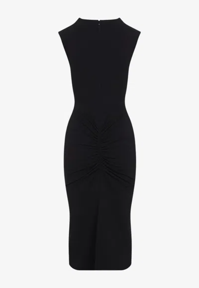 Jacquemus Alba Ruched Midi Dress In Black