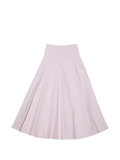 Jacquemus Triangle Cotton Skirt High Waist Flare In Pink