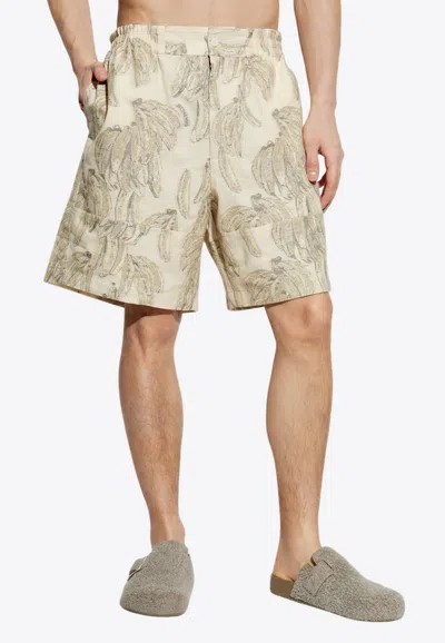 Jacquemus Aloe Banana Jacquard Shorts