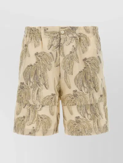 JACQUEMUS 'ALOE' BERMUDA SHORTS GRAPHIC PRINT
