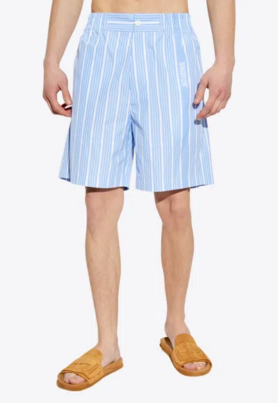 JACQUEMUS ALOE CASUAL STRIPED SHORTS