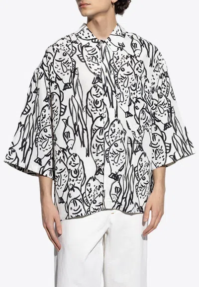 JACQUEMUS ALOE FISH PRINT SHIRT