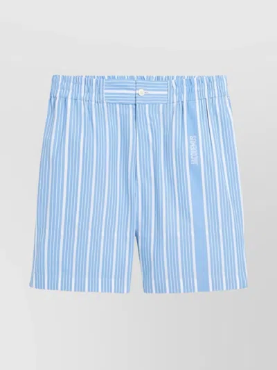 JACQUEMUS ALOE STRIPED ELASTIC WAISTBAND SHORTS