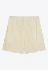 Jacquemus Aloe Striped Pattern Elastic Waistband Shorts In Yellow
