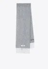 Jacquemus Alpaca And Mohair Fringed Scarf In Gray