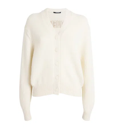Jacquemus Alpaca-blend Jacquard Monogram Cardigan In Beige