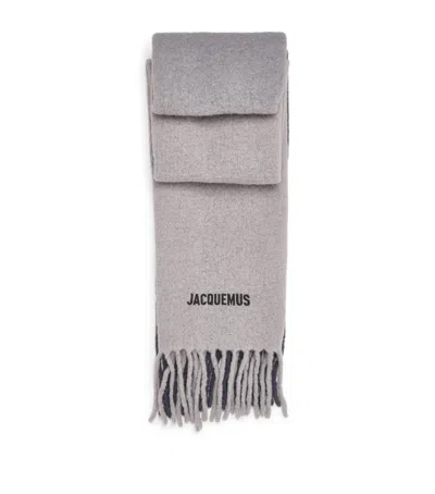 Jacquemus Alpaca-blend Moisson Scarf In Gray